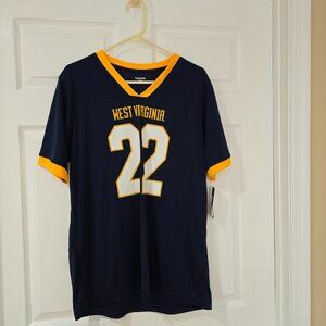 West‎ Virginia Mountaineers WVU Men's Captivating Jersey Polyester Navy Sz L NWT